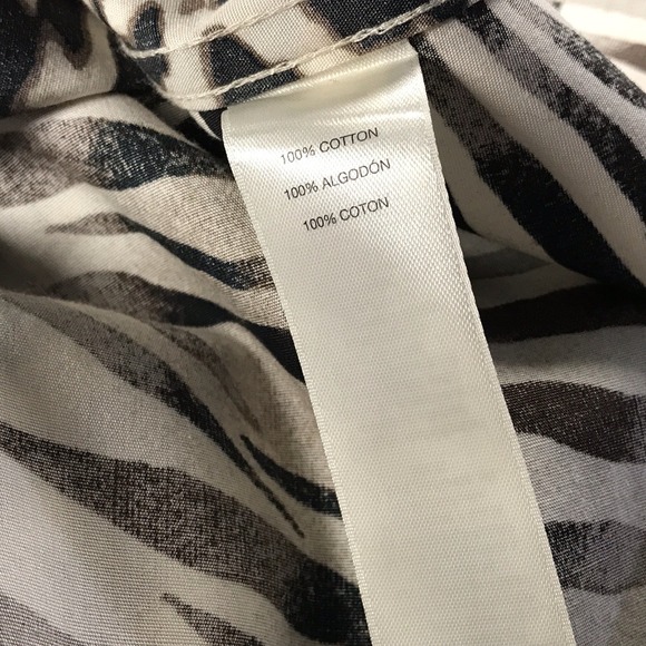 CHICO'S LEOPARD PATTERN NO IRON BUTTON DOWN SHIRT 100% COTTON WOMENS SIZE SMALL - Picture 5 of 7